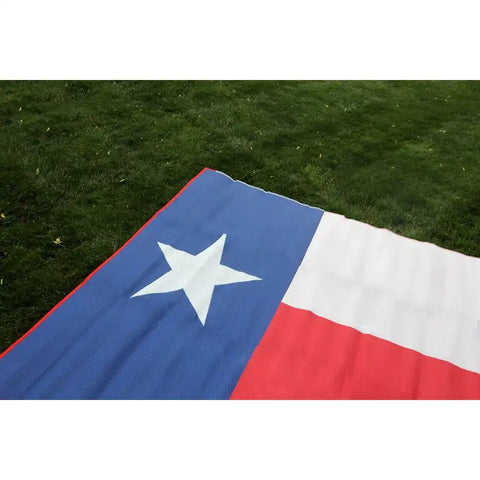 Camco 42860 Patio Mat 12 Foot x 9 Foot Texas Flag Design UV Resistant Material Wi