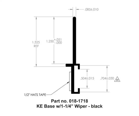 AP PRODUCTS 018-1718 KE BASE W/1-1/4' WIPER 5/16' X 2-1/