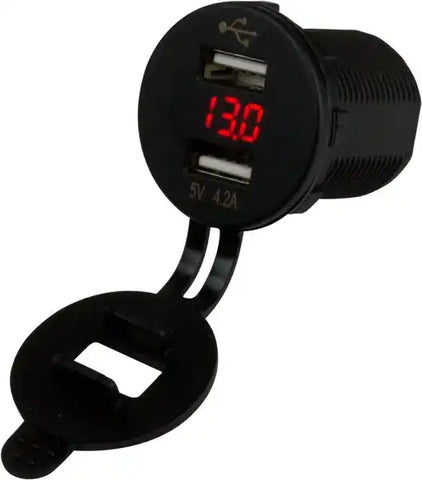 SEA DOG 426517-1 ROUND DUAL USB SOCKET W/HIDDEN