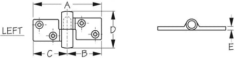 SEA DOG 205270-1 STAINLESS TAKE-APART HINGE L)