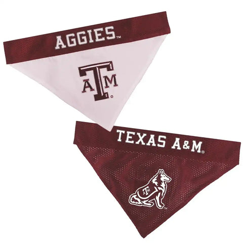 PETS FIRST TAM-3217-S-M TEXAS A&M REVERSIBLE BANDANA S-M