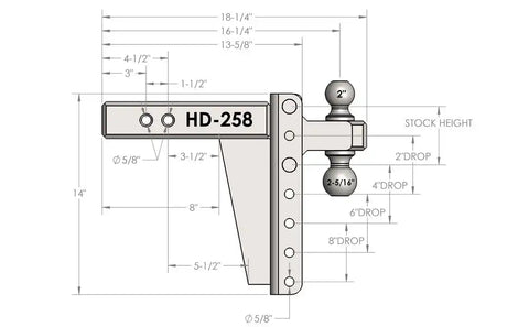 2.5' HEAVY DUTY 8' DROP/RISE