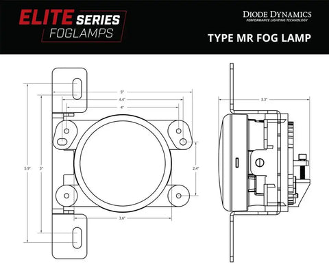 DIODE DYNAMC DD5163P ELITE FOGLAMP TYPE MR WHITE PAIR)