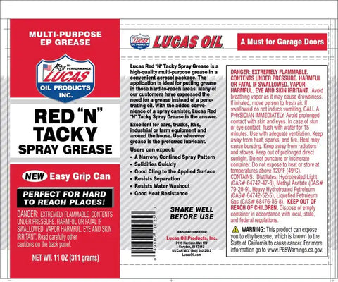 LUCAS OIL 11025 LUCAS OIL RED N TACKY SPRAY GREASE