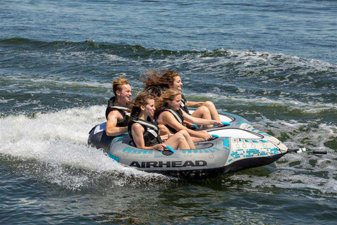 Airhead AHTC-854 Towable Tube 1 To 4 Riders Gray/ Blue Nylon