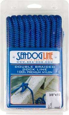 SEA DOG 302110020BL-1 DOUBLE BRAIDED NYLON DOCK LINE
