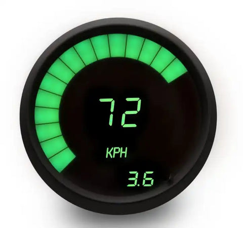 LED DIGITAL SPEEDO/TACH-GREEN-BK-KP