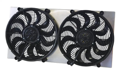DERALE 16843 DUAL RAD FAN/ALUMINUM SHROUD ASSEMB