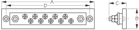 SEA DOG 426671-1 BAKELITE BUSS BAR - 10 GANG
