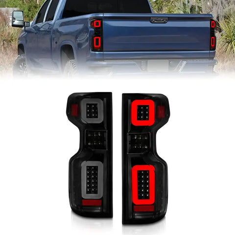 ANZO USA 311415 Tail Light Assembly LED Smoke Lens Black Housing With Light Bar