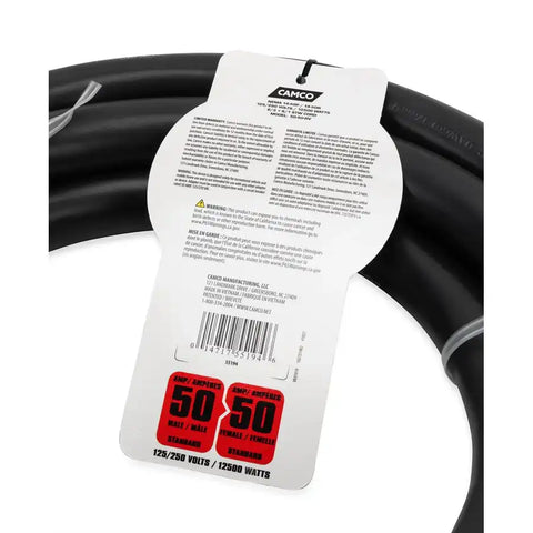 Camco 55194 Power Cord Power Grip  Power Supply Cord STW - 14.50P/ 14.50R 50 Amp