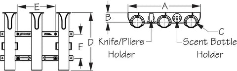 SEA DOG 325032-1 TRIPLE THREAT ROD HOLDER WHITE