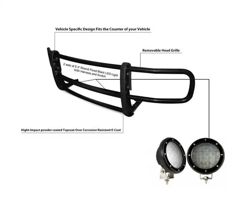 Black Horse Off Road 17D501MA-PLFB - Spartan Grille Guard Kit for Sprinter