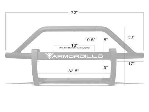 Armordillo USA 7162013 2019-2021 Ram 1500 AR Pre-Runner Guard - Matte Black.