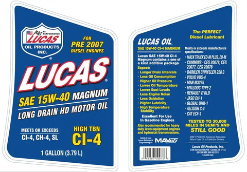 LUCAS OIL 10076 9181386 SAE 15W-40 MAGNUM