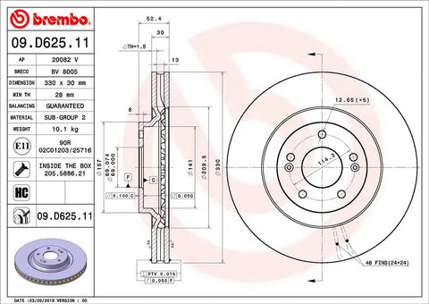 BREMBO 09D62511C02 DISC BRAKE ROTOR