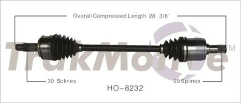 TRAKMOTIVE HO-8232 NEW CV AXLE