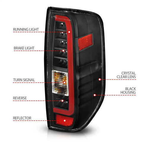 ANZO USA 311443 Tail Light Assembly LED Clear Lens Black Housing Red Brake Light/