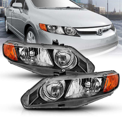 ANZO 121547 CRYSTAL HEADLIGHT SET; CLEAR LENS;
