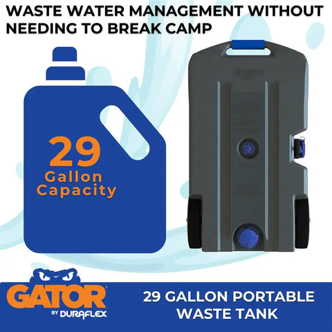 DURAFLEX 21903 GATOR WASTE TANK 29 GAL 2 WHEEL