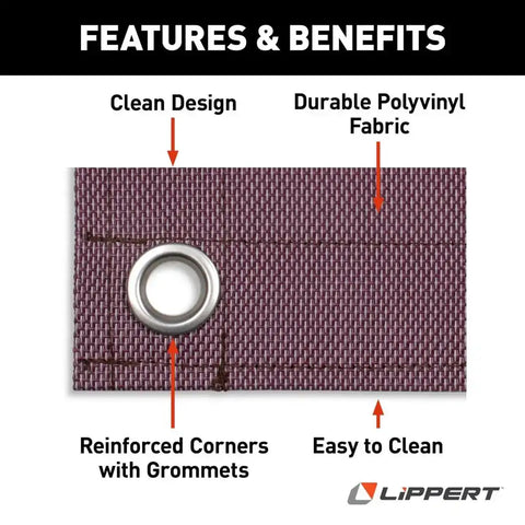 LIPPERT COMP 2022115662 LIPPERT OUTDOOR PATIO RUG - BURGUND