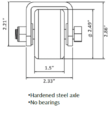 ULTRA FAB 48-979022 WELD ON STEEL MINI ROLLER