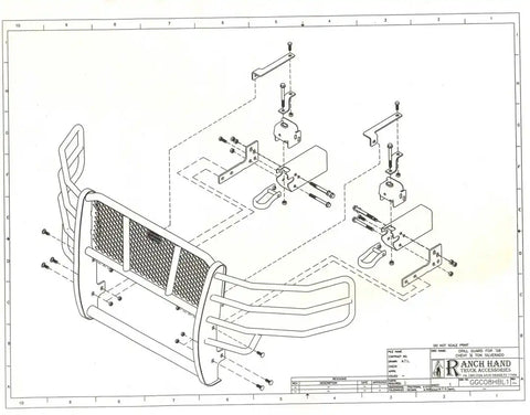 Ranch Hand GGC08HBL1 Grille Guard Legend Black Steel 4 Inch Diameter With Brush
