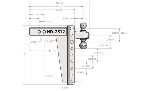 2.5' HEAVY DUTY 12' DROP/RISE