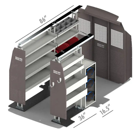 ROLACASE RSMRSHV-FTM130 VAN SHELVING HVAC BIN PACKAGE