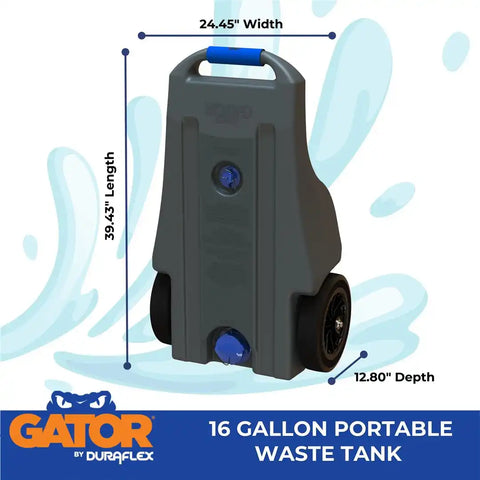 DURAFLEX 21901 GATOR WASTE TANK 16 GAL 2 WHEEL