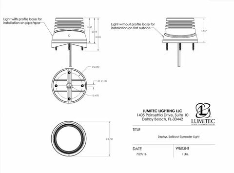 LUMITEC 101326 LIGHT ZEPHYR SPREADER WHITE