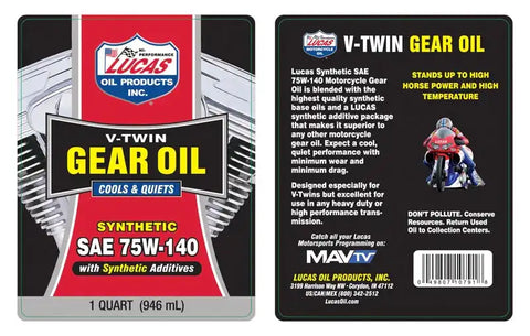 LUCAS OIL 10791 SYNTHETIC SAE 75W-140 V-T