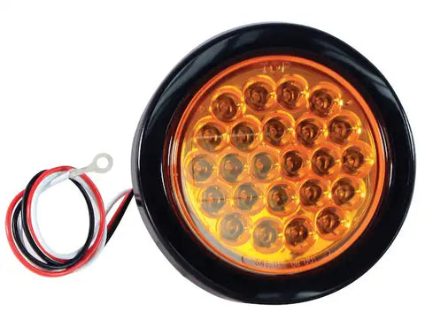 Buyers Products SL40AR Warning Light 4 Inch Round Dome Style Grommet Snap-In Stro