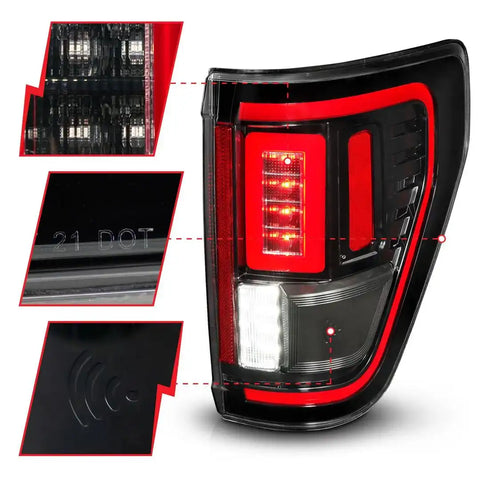 ANZO USA 311473 Tail Light Assembly LED Clear Lens Black Housing Red Brake Light/