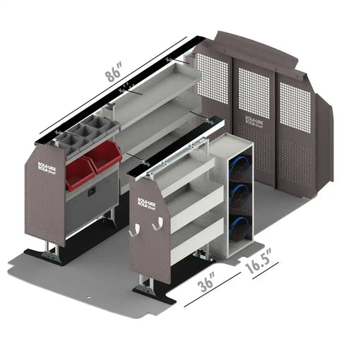 ROLACASE RSLRFHV- FTL130 VAN SHELVING HVAC BIN PACKAGE