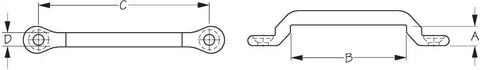 SEA DOG 081252-1 CHROME BRASS TIE DOWN EYESTRAP