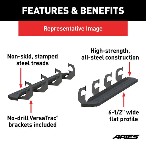 ARIES 2055556 RIDGESTEP 75' BLACK STEEL RUNNING B