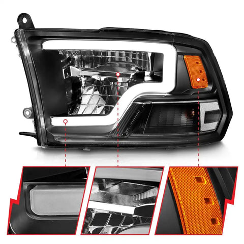 ANZO 111539 FULL LED HEADDLIGHTS BLACK AMBER
