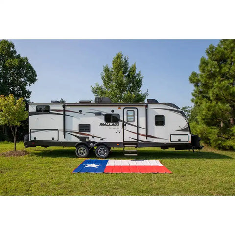 Camco 42860 Patio Mat 12 Foot x 9 Foot Texas Flag Design UV Resistant Material Wi