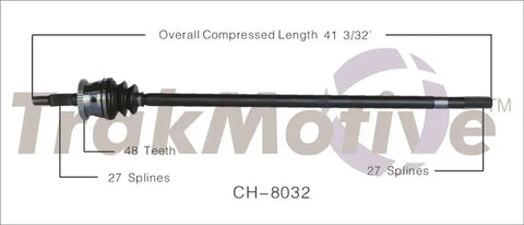 TRAKMOTIVE CH-8032 NEW CV AXLE