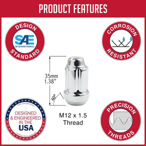 LUG NUT 6 SPLINE CAR  1.3