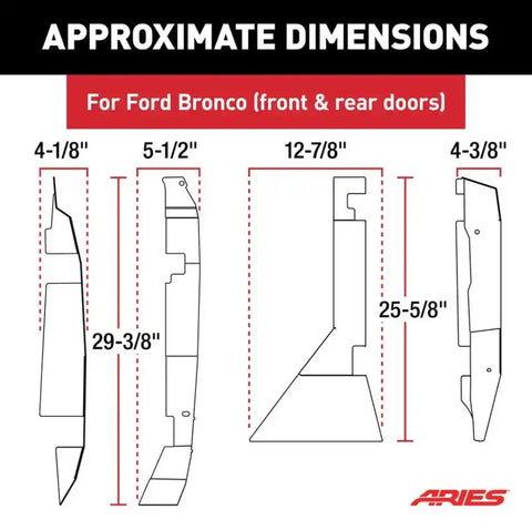 Aries 3500255 Door Hinge Protector For Use With Aries Tube Doors Black Steel 4 Pi