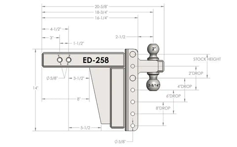 2.5' EXTREME DUTY 8' DROP/RISE