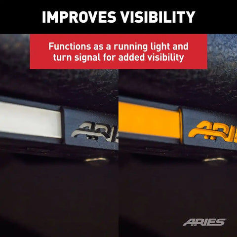 Aries 1500235 Side Marker Light - LED Fender Clear/Amber Lens 6000K LED Ultra Whi