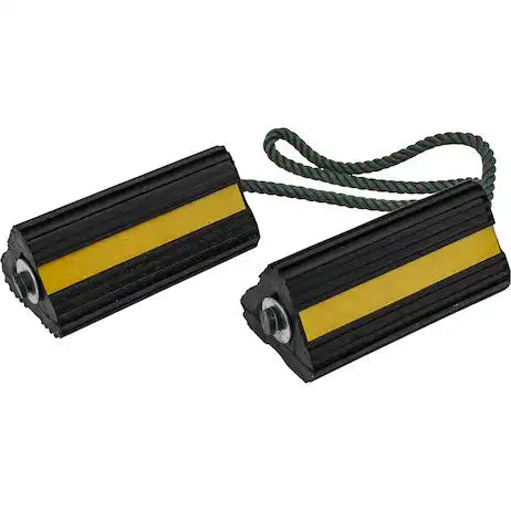 Buyers Products WC24483 Wheel Chock Black and Yellow Rubber 2 Chocks Connects By N