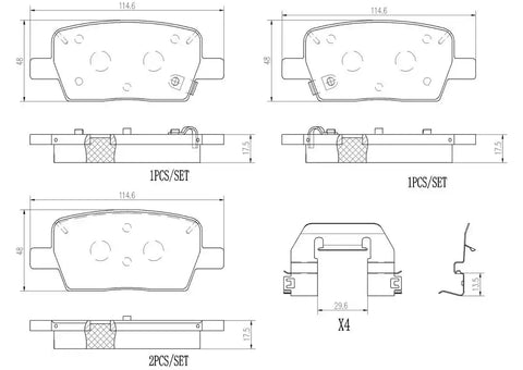 BREMBO P10071N DISC BRAKE PAD SET