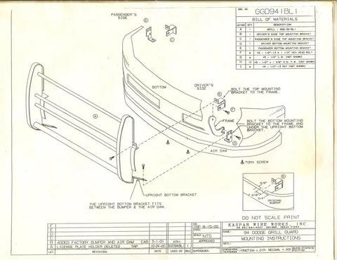 RANCH HAND GGD941BL1 DODGE  94-01  1500     LEGEND GRILL