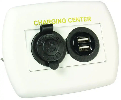 JR PRODUCTS 15085 USB CHARGNG CNTR WHITE