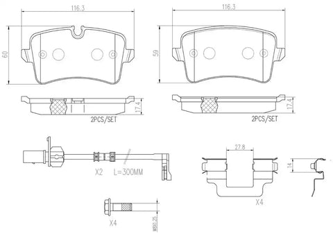 BREMBO P85117N DISC BRAKE PAD SET