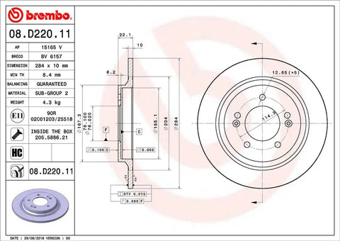 BREMBO 08D22011C02 DISC BRAKE ROTOR